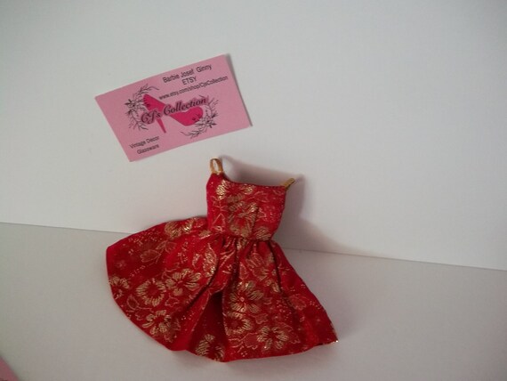SALE Tammy Fur N Formal Dress Ideal Toy 1963 #9176 Red and Gold Brocade  Tammy Label Bright and Crisp Fabric Very Good Condition - Etsy