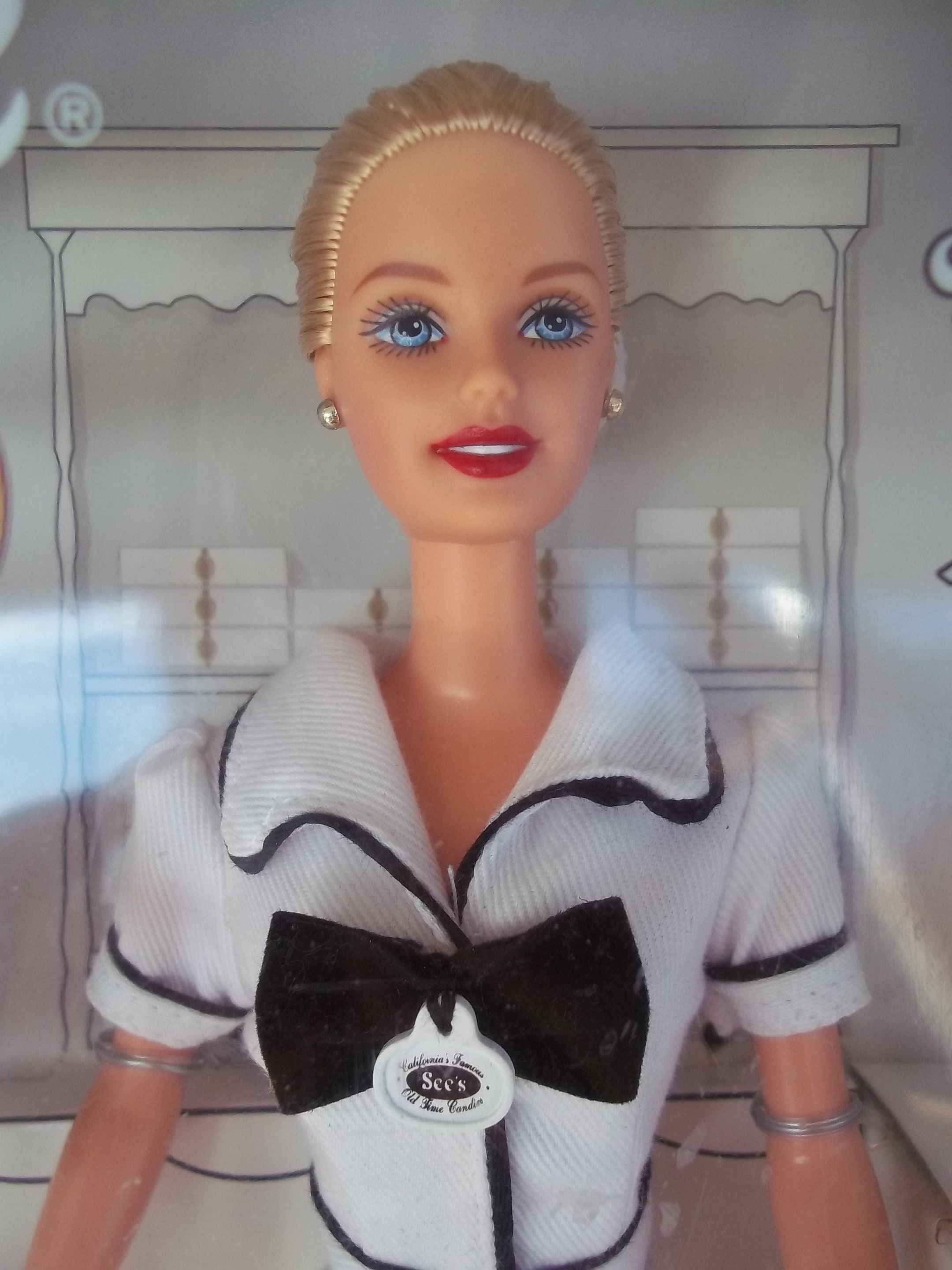 Barbie See's Candies Doll 1999 Blonde, A Happy Habit, First Job, Mattel  27289 