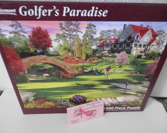 Golfer&#39;s Paradise 1000 piece puzzle New Sealed by Vermont Christmas Company Jigsaw Puzzle David Maclean Free Ship w/in Cont. U.S.