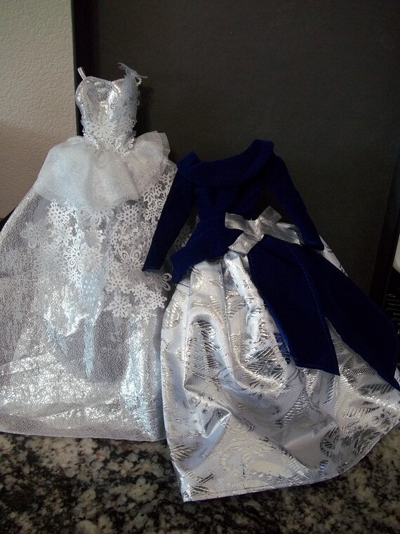 Buy Barbie Holiday Gowns Gift Set Clothing Two Outfits Silver Gown