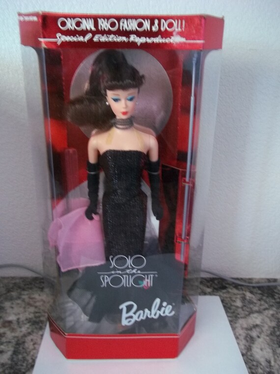 Barbie Solo in the Spotlight Reproduction 1995 by Mattel 13820 Brand New Nice Box Ponytail Brunette Barbie Etsy