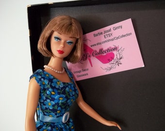 Barbie by Mattel Campus Sweetheart in Handmade New Cotton Sheath Dress Heels DeBox Mattel Complete with Bra Undies Slip Lingerie