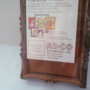 Photo Frames 4x6 +/- Sequoia Redwood Flush/Recess Mount Perfect for pictures needlework collectibles or tole painting ADCO Redwood Inc. New