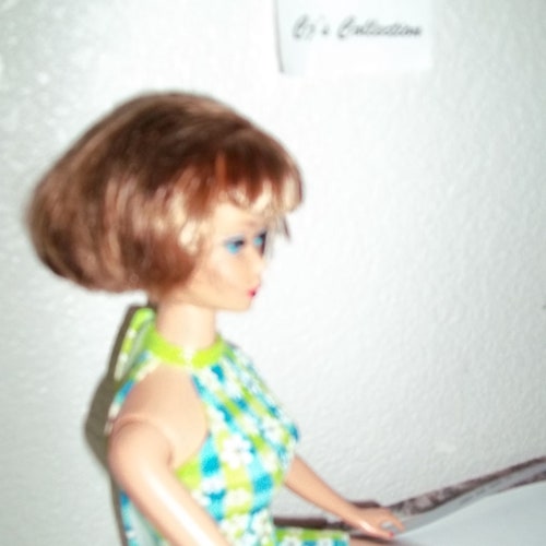 Reproduction American Girl Type Barbie Wearing Retro Mod Style Green Blue Plaid Dress Heels New DeBox Mattel FREE Ship W/in Continental U.S. main image 4