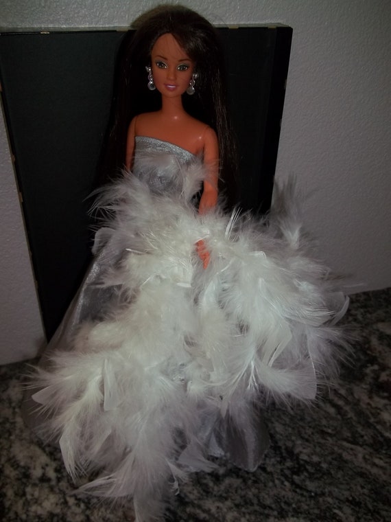SALE Barbie Teresa OOAK Handmade Gown and Boa Holiday Special