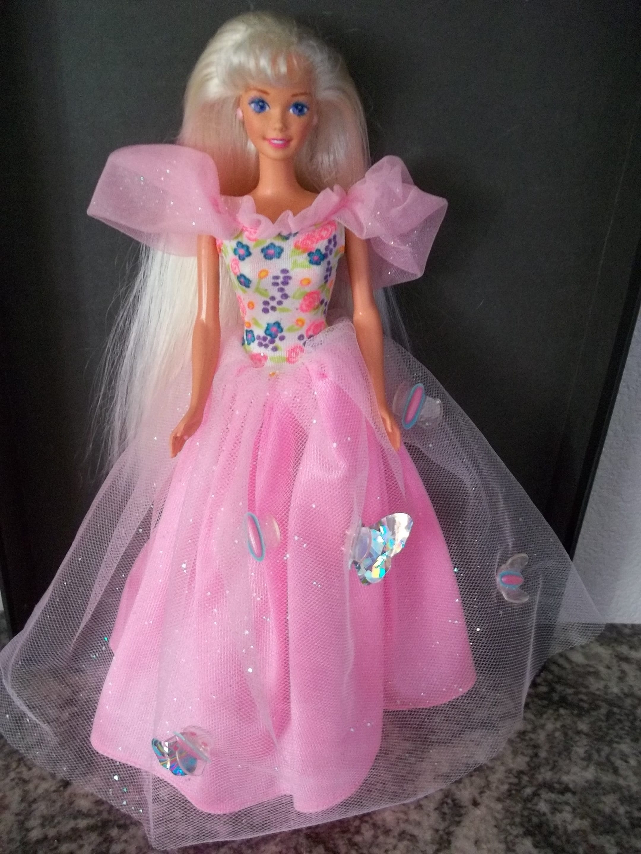 Barbie Wearing Princess Butterfly Pink Gown by Mattel 13501 Earrings Ring Straight Arms Easy to Dress Etsy Sweden