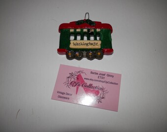 Ornament Gift Tag Calliope Designs 1991 Washington D.C. Trolley Streetcar Christmas Santa Rosa, California Company FREE Ship in U.S.