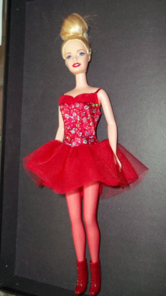 zonsopkomst kussen Billy Barbie Ballet Star Wearing a Red Tutu Tights and Boots by - Etsy