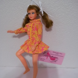 Sausage Curl Skipper #1105 1967 TNT Bend Leg Brunette Hair Mattel Dress Chilly Chums #1973 Doll and Dress Very Nice Condition