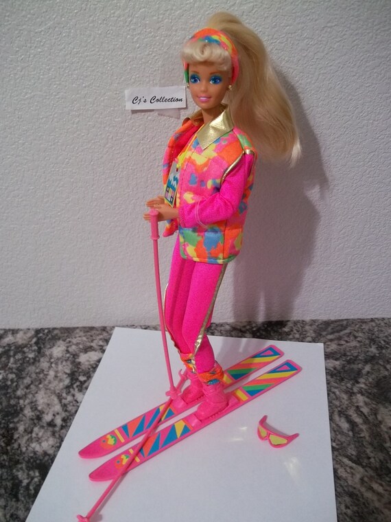 Hito vistazo Dios Ski Fun Barbie 7511 1991 Como Nuevo Neón Divertido Traje de - Etsy España