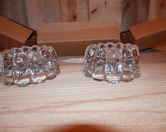 Princess House FREE Ship in US Kerzenhalter Kristallglas NEU in Box Set of Two
