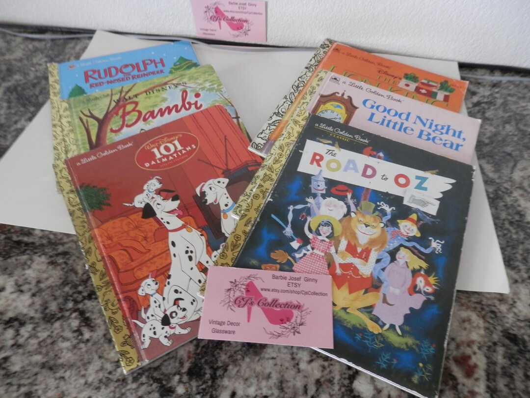 Little Golden Books Set of Six Rudolph Bambi 101 Dalmatians Lion King ...