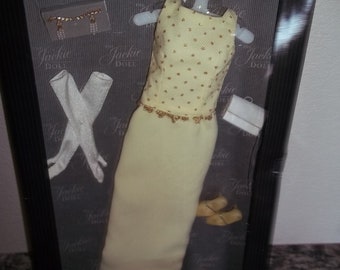 Jackie Kennedy Clothing White House Reception Franklin Mint NIP NRFB Yellow Gown Gloves Shoes Earrings Purse Hanger