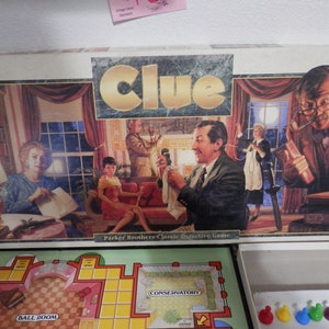 Clue Vintage Board Game 1992 by Parker Brothers Great Condition All Pieces Present Fun Challenging Game Free Ship w/in Continental U.S.