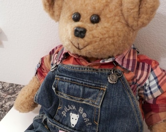 Bear 30" Tan Curly Soft Plush Adorable One of a Kind Stuffed Animal RARE Santa Rosa California Dress Me Bear 2T FREE Ship in U.S.