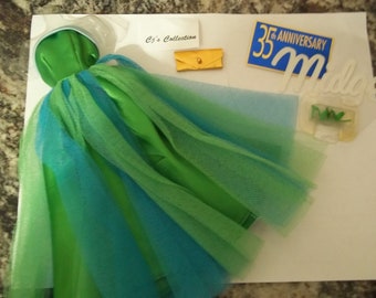 Midge Barbie 35th Anniversary Repro Prom Dress Collection Green High Heels Gold Purse 1998 Brand New Ensemble Mattel #18976