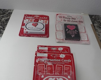 Card Games NEW Truth or Dare Heart to Heart; To Know Me is to Love Me; All About Love; Conversation Easter Unlimited NY FREE Ship in U.S.
