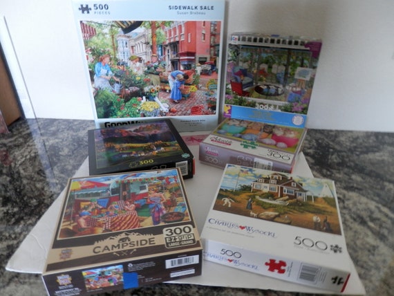 2 Puzzles PICK 300 500 Pc Ceaco Kodak Goodway Buffalo Castle Santa