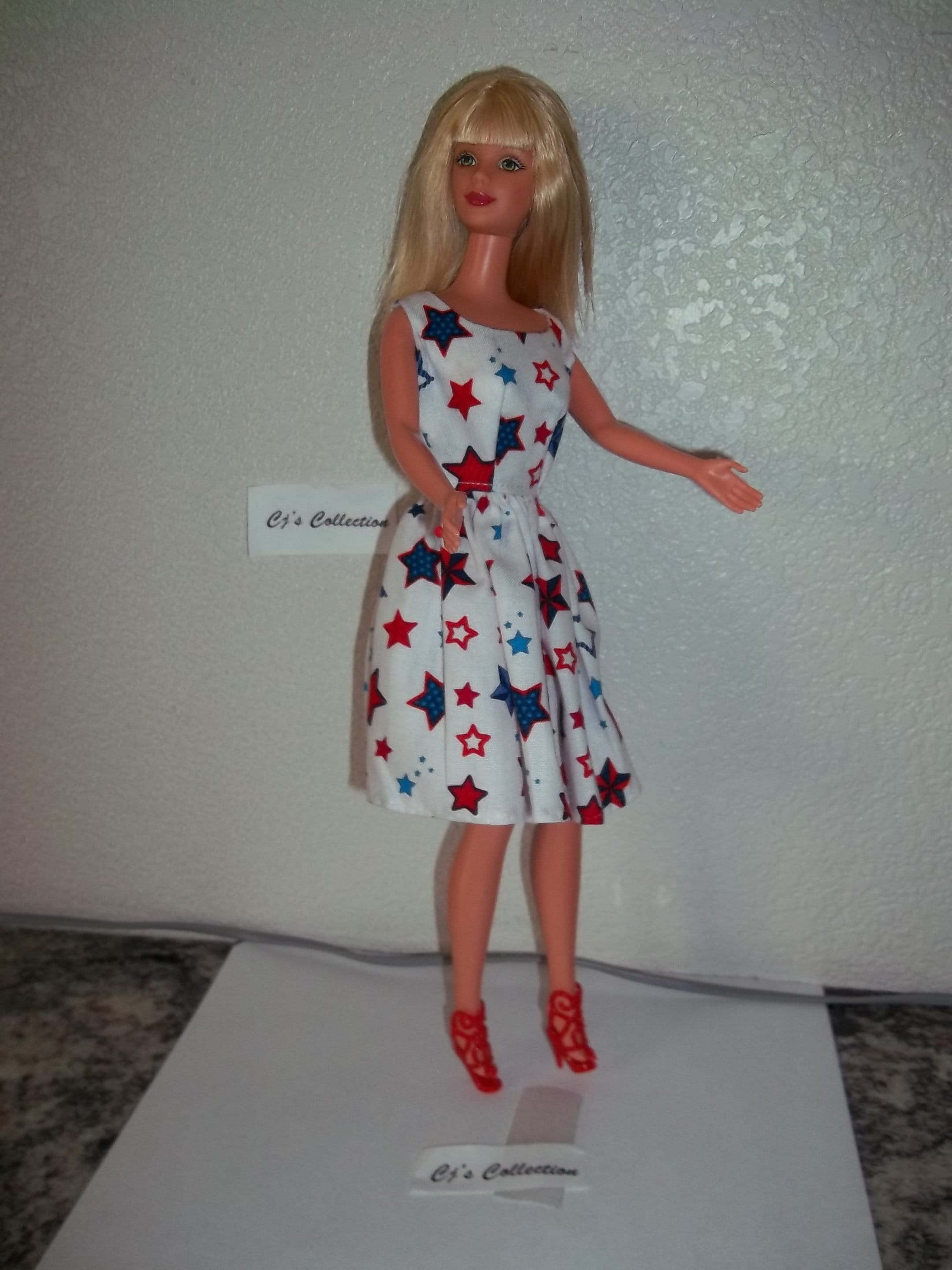 periscoop koper monster American Star Barbie Doll Red White Blue Star Handmade Dress - Etsy