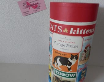 Puzzle Cats and Kittens Vintage Puzzle by Cavallini and Company San Francisco, CA 1000 Piece Made in U.S.A. Free Shipping in Continental US