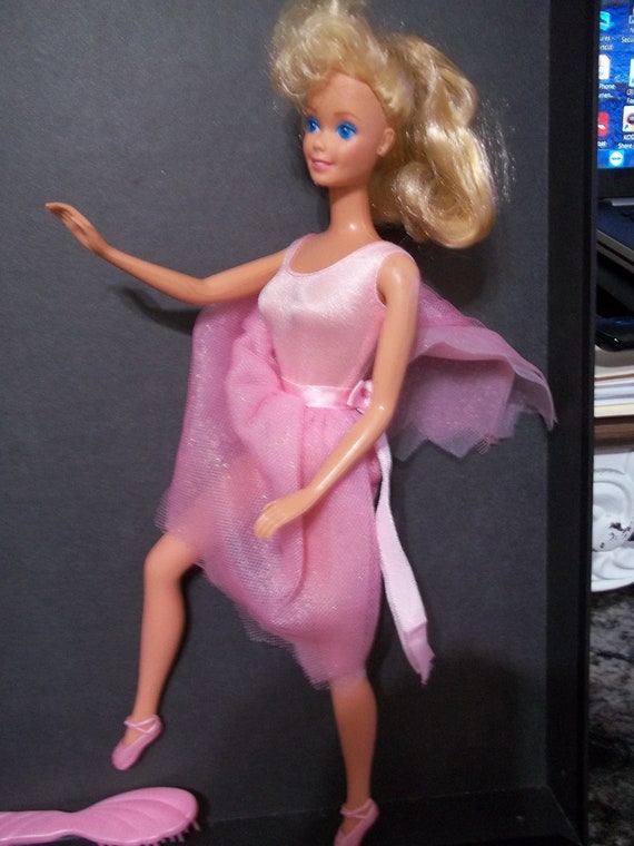 Vintage My First Barbie Ballerina 1986 Pink Leotard Tutu and Ballet  Slippers 1788 by Mattel 