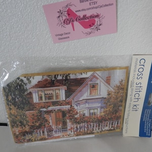 Cross Stitch House Picket Fence Flowers Victorian Country Heirloom Cross Stitch #839041 Kit by Crafters Square FREE Shipping in U.S.