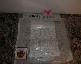 Needlepoint Kit Brand New Long Point Kit by J K Originals #79-82 Yellow Victorian Persian Yarn Made in USA Aurora CO Fun Easy Craft Project