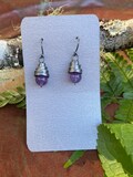 6th anniversary - Forged Iron Wrap and Purple Amethyst Earrings