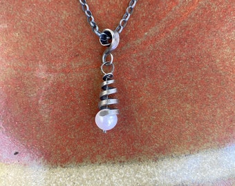 Forged Iron Spiral Necklace and Earring Set