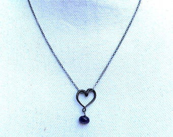 Forged iron heart with Amethyst