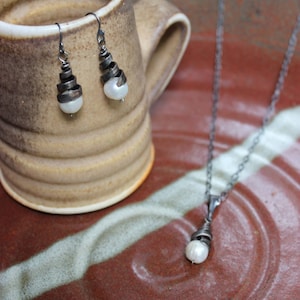 Forged Iron Spiral Necklace and Earring Set image 3
