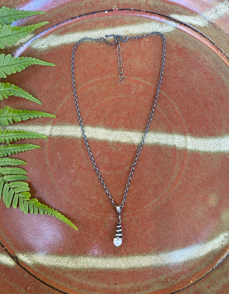 Forged Iron Spiral Necklace and Earring Set image 4