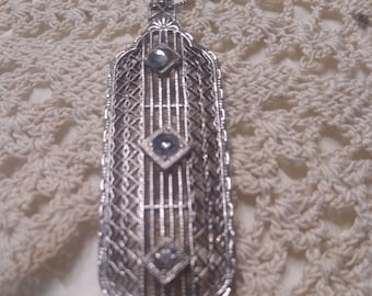 Colgante y cadena Art Deco Sterling