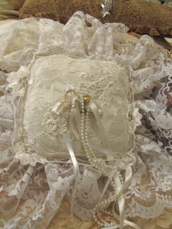 Sale - Sale -Beautiful White Lacey Bridal or Bed p