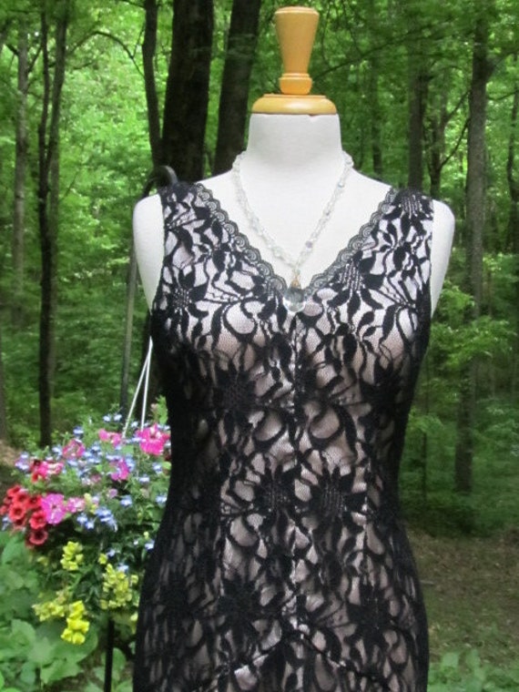 SALE - Adrian Papell Black Lace Dress - image 3