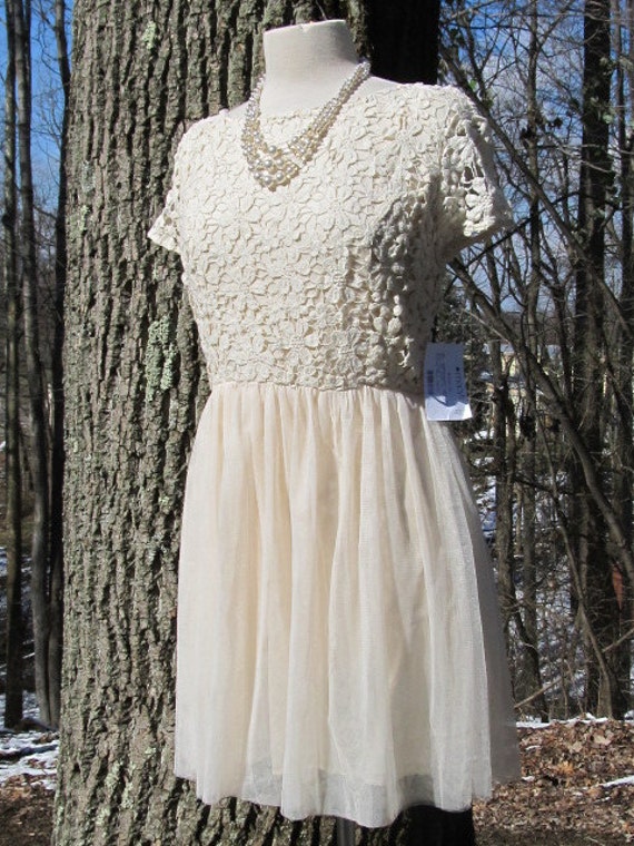 SALE - SALE -New Cream Lace Dress - image 1