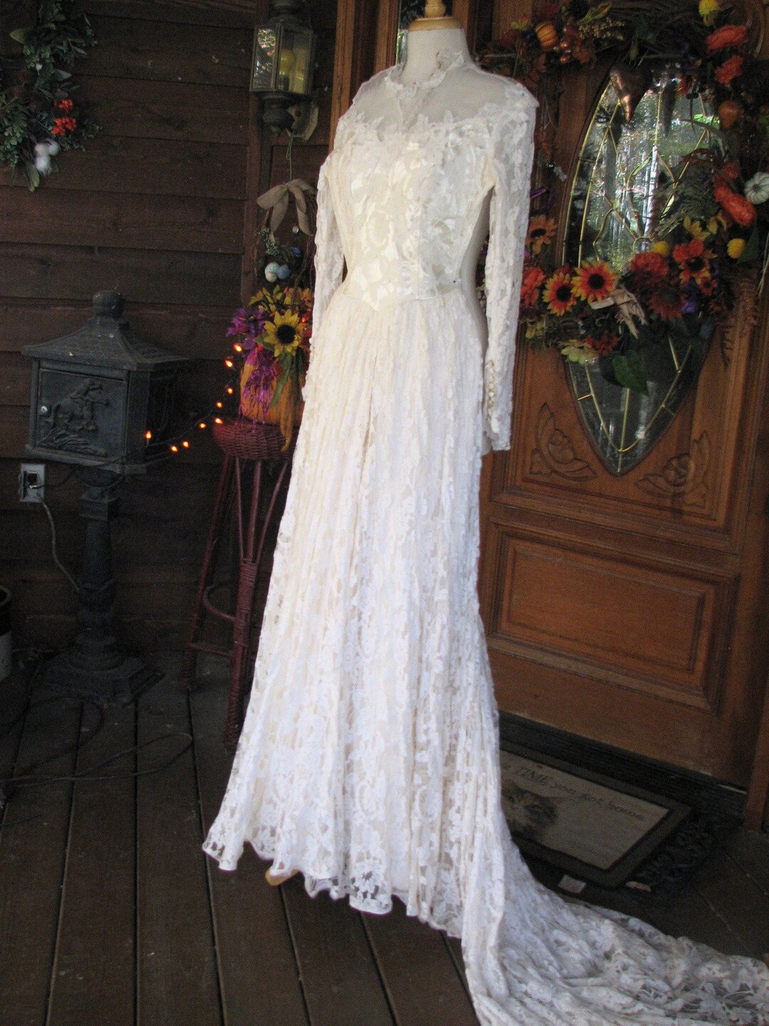 Vintage Ivory Wedding Gown dress Etsy Canada
