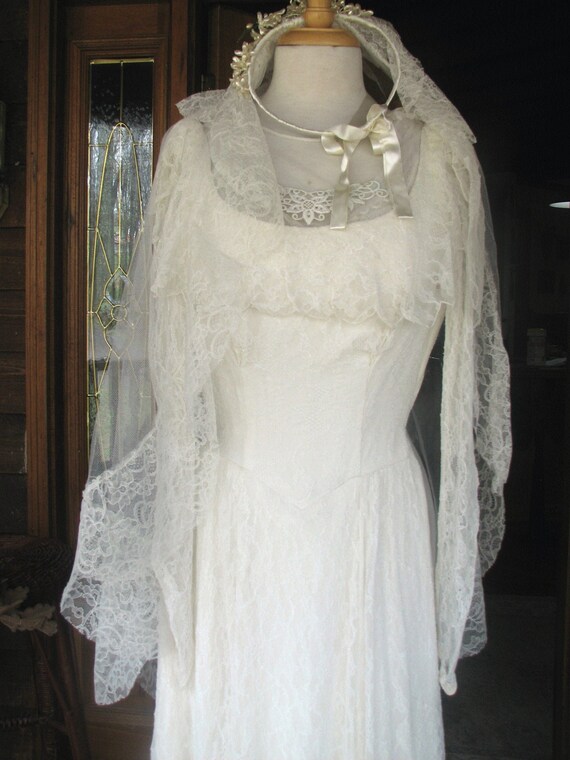 Antique 1930-1940's Lace gown - image 1