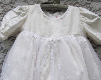 Beautiful, Beautiful Silk Christening/Baptism Embroidered Dress