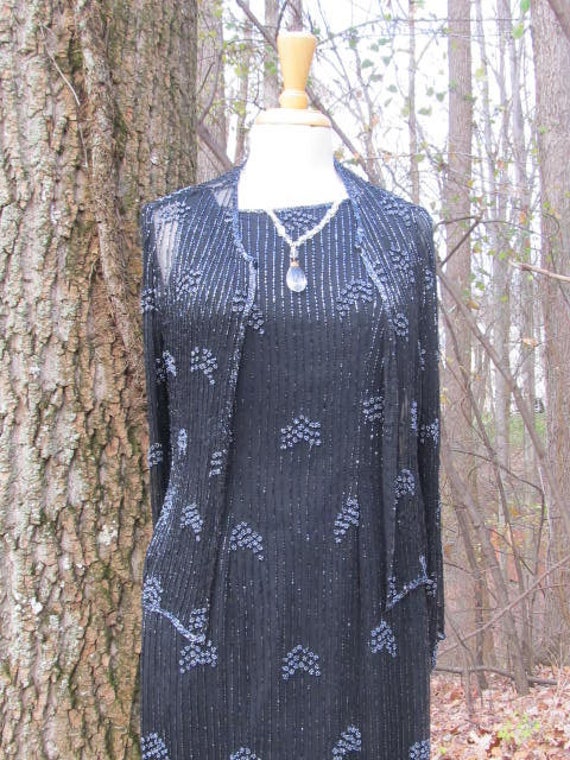 SALE - Reduced -Adrian Pappell Beaded dress with j