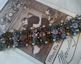Vintage Glass stone bracelet