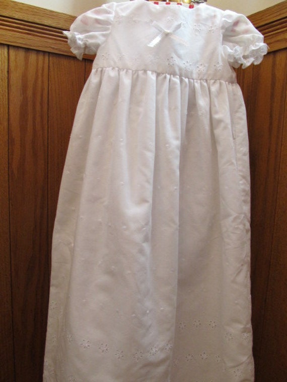 New Eyelet Christening White Gown - image 5