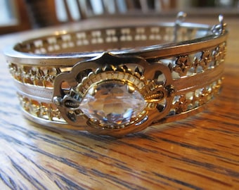 Beautiful Art Deco Filigree Cuff Bracelet