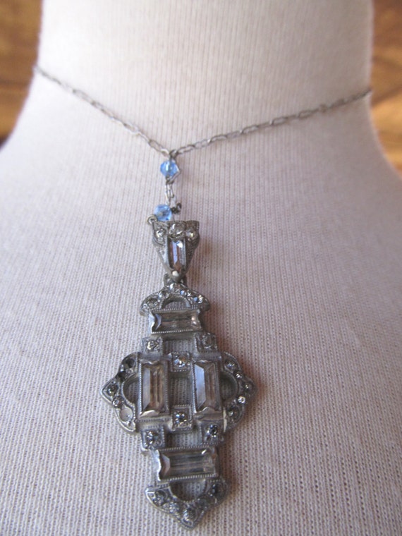 Art Deco Rhinestone Necklace - image 2