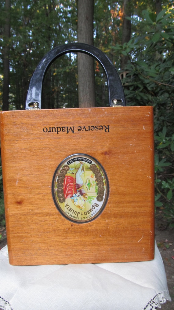 Sale - Sale -Vintage Wood Cigar Box Purse