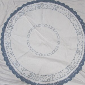 Antique Embroidered RoundTable Cloth