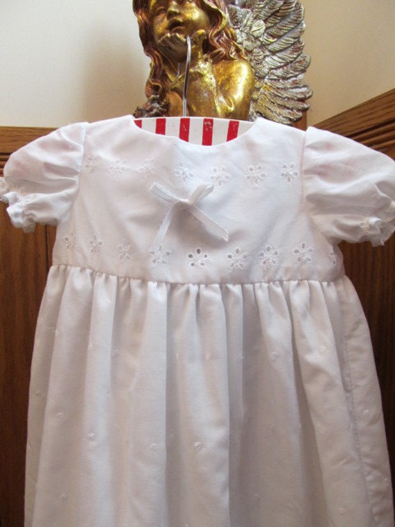 New Eyelet Christening White Gown - image 1