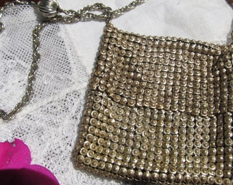 Antique/Estate VICTORIAN Minature CHATELAINE Steel Chain Mesh Purse