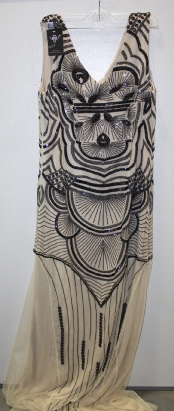 SALE -Vintage Style Beaded Flapper Gown/Dress - image 2
