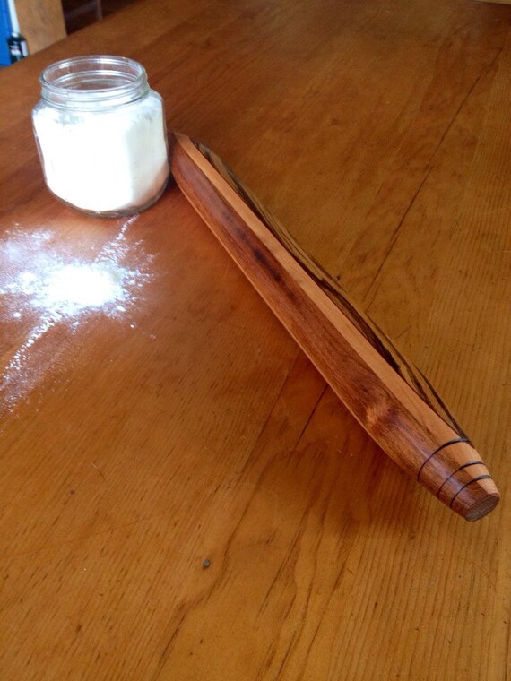 Zebra Wood Jatoba Cherry W Padauk Accent Rolling Pin Etsy